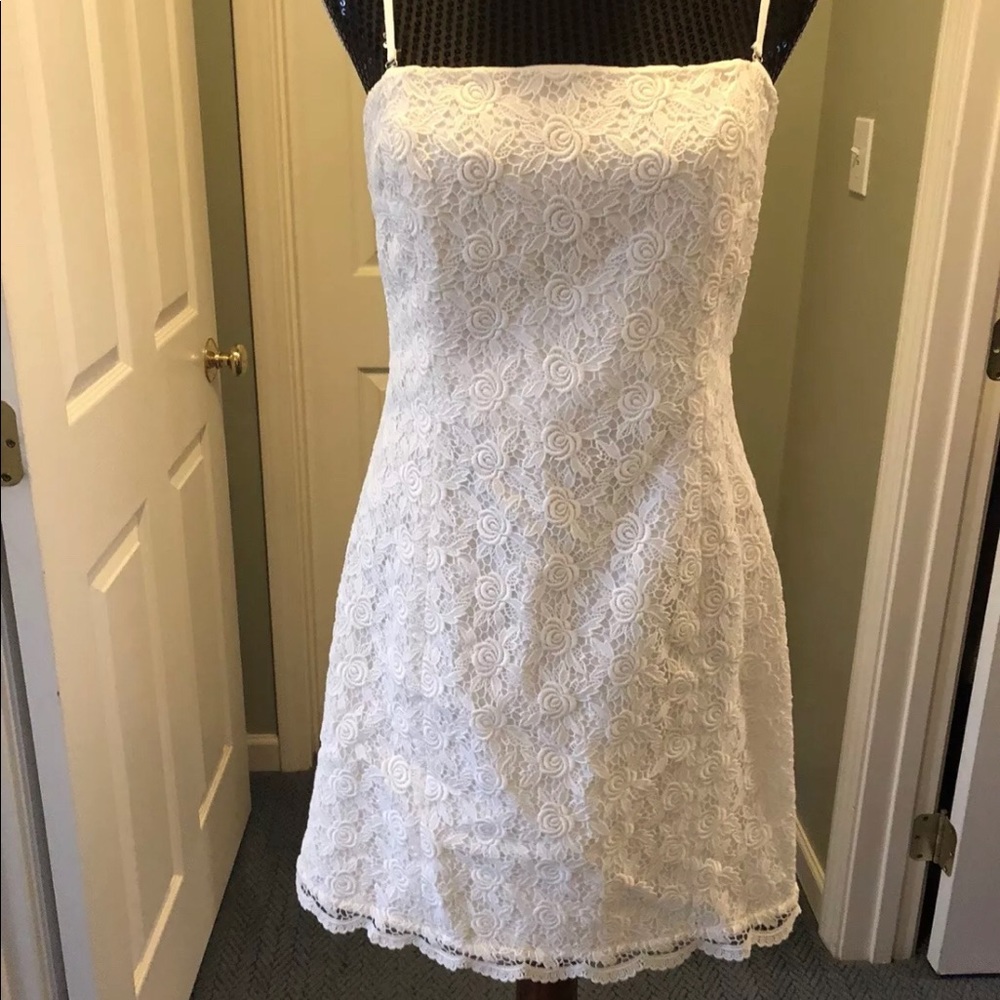 Tracy Reese NewYork Strapless White Lace Dress 8P.